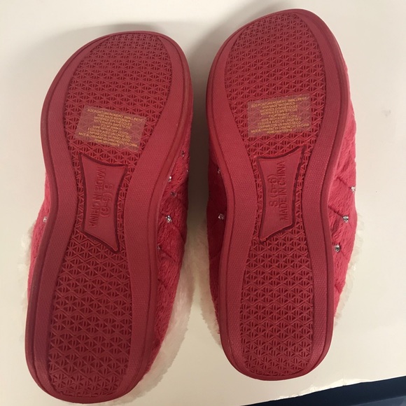 NWT AVON RHINESTONE DK PINK SLIPPERS SIZE S (5-6) - Picture 5 of 8